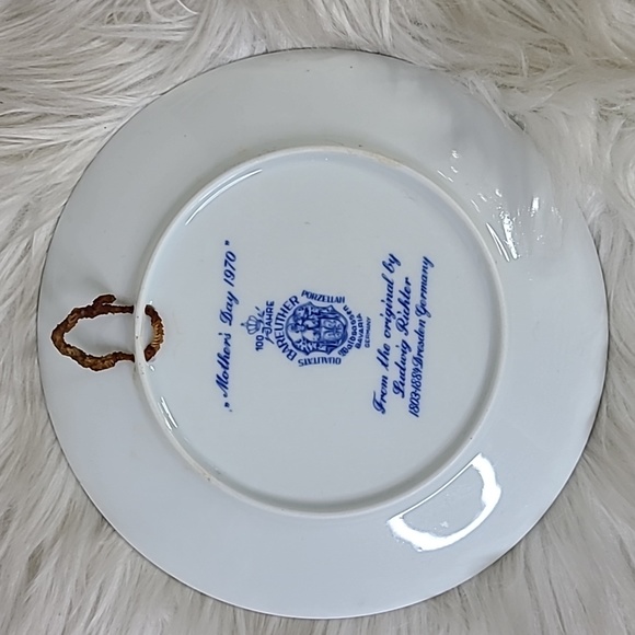 Plate Mother's Day 1970 Blue White Muttertag Bavaria Germany Collectible EUC - Picture 2 of 3